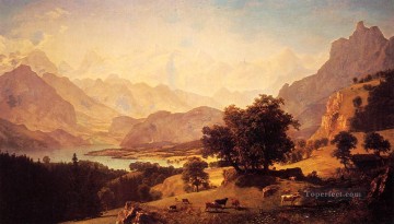 Alpes de Berna vistos cerca de Kusmach Albert Bierstadt Pinturas al óleo